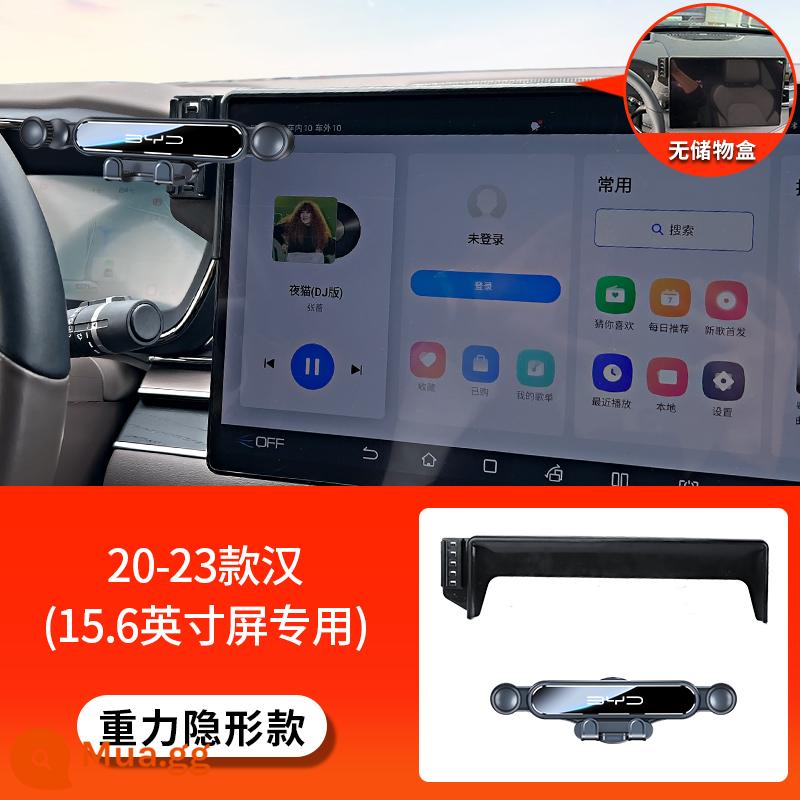 BYD Dolphin Qin PLUS Tang dmi Han EV Song Pro/Max Yuan Kẻ hủy diệt 05 Giá đỡ điện thoại di động trên ô tô chuyên dụng - [Mẫu tàng hình trọng lực] 20-23 Han (màn hình 15,6 inch) - không có hộp đựng