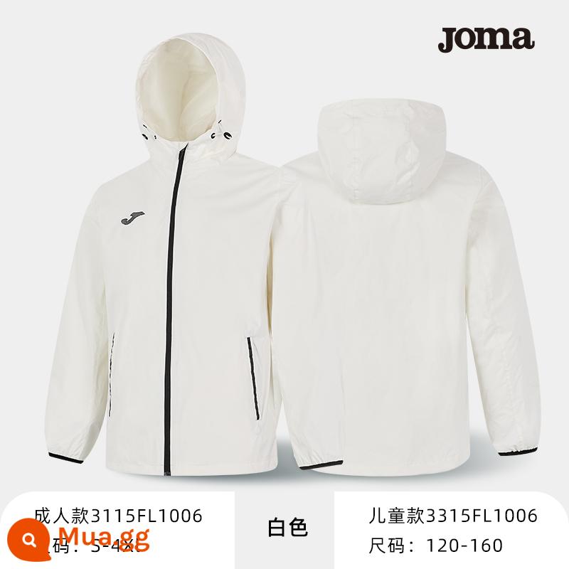 Joma Homer buộc tội các môn thể thao nam của nam giới mùa thu không thấm nước mưa mồ hôi mưa chạy bộ đồ đào tạo bóng đá trẻ em - Trắng