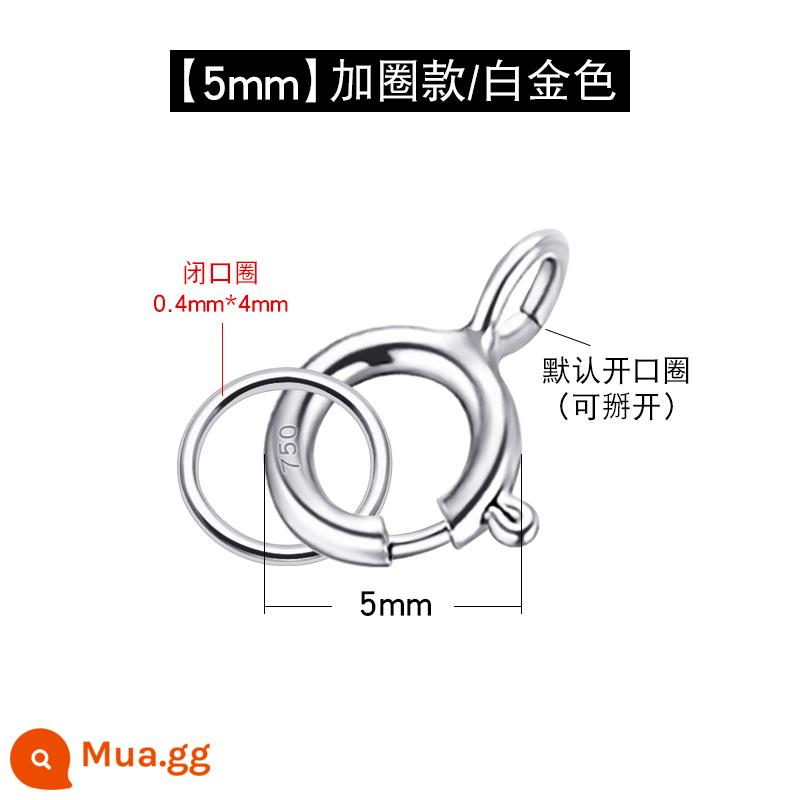 Nguyên Chất Vàng 18 K Mỏng Khóa Vòng Cổ Tự Làm Phụ Kiện Hoa Hồng Vàng K Bạch Kim Kết Nối Lò Xo Vòng Cổ Dây Đầu Màu Vàng khóa Dây - Nhẫn hở 5mm + nhẫn 4mm (vàng trắng)