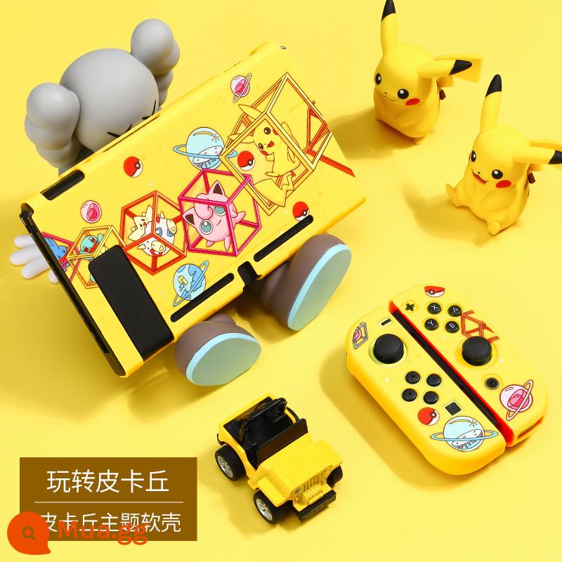 Pokémon Pikachu trọn bộ phụ kiện Ốp lưng bảo vệ Nintendo Switch Túi đựng Switchol vỏ cứng tay cầm màn hình oled Ốp lưng trong suốt silicone mềm hộp thẻ ns vòng tập thể dục hộp vỏ mềm hộp cassette - Hộp mềm Switch "Fun with Elf" đi kèm phim + nắp