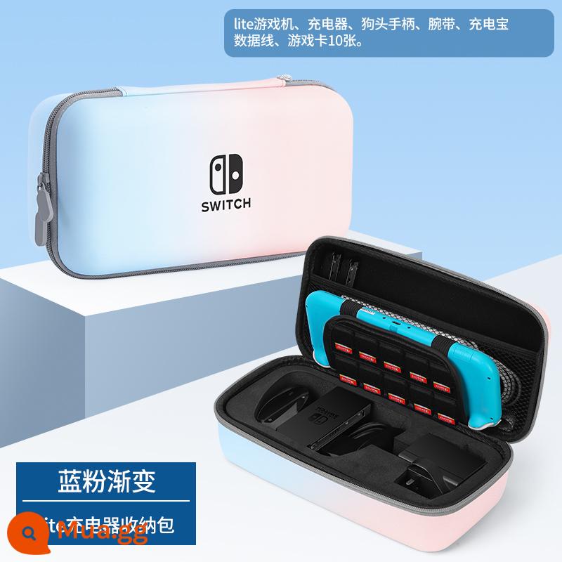 Túi lưu trữ switch chính thức Vỏ bảo vệ switcholed Hộp băng cassette Nintendo ns trọn bộ máy chơi game oled xách tay dung lượng lớn vỏ cứng hộp phụ kiện tay cầm switchlite - Túi đựng Lite có màu gradient xanh và hồng [có thể đựng bộ sạc + tay cầm]