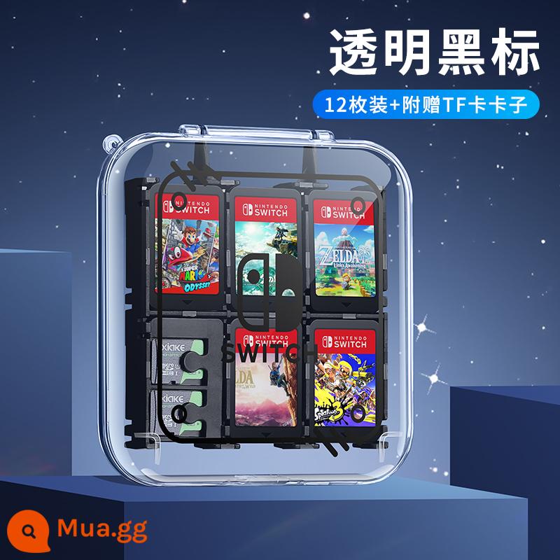 Hộp thẻ chuyển đổi Splatoon 3 Hộp lưu trữ băng cassette Nintendo Thẻ trò chơi Pokémon Zhuzi ns hút từ gói thẻ switcholed dung lượng lớn 24 tay áo bảo vệ gói phụ kiện thợ săn quái vật - Gói 12 √ Trừ thẻ nhãn đen trong suốt