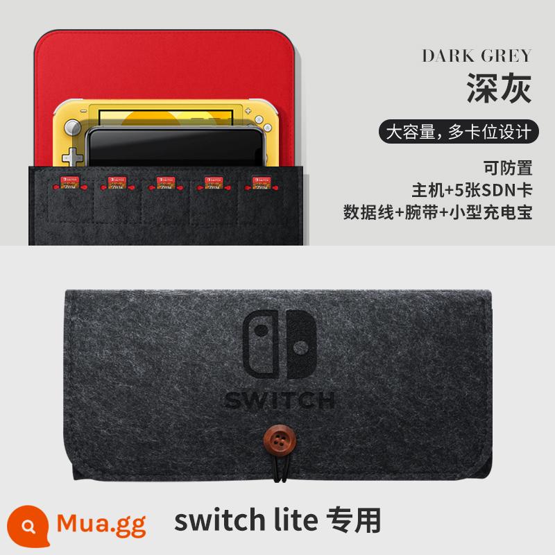 Túi lưu trữ Nintendo Switch vỏ bảo vệ ns Pokémon Zhuzi vỏ cứng hộp swich chuyển đổi băng cassette di động siwch tay cầm phụ kiện vỏ màn hình oled hộp thẻ cứng switchlite - switch Lite√Phong cách nỉ màu xám đậm√Phim cường lực miễn phí + nắp vuốt mèo