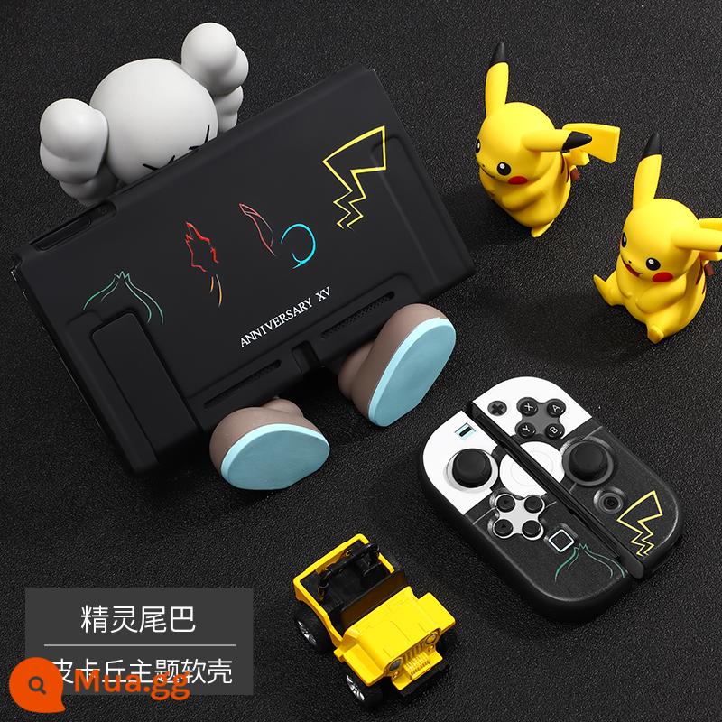 Pokémon Pikachu trọn bộ phụ kiện Ốp lưng bảo vệ Nintendo Switch Túi đựng Switchol vỏ cứng tay cầm màn hình oled Ốp lưng trong suốt silicone mềm hộp thẻ ns vòng tập thể dục hộp vỏ mềm hộp cassette - Hộp mềm chuyển đổi "Elf Tail" đi kèm phim + nắp