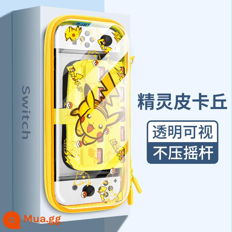 Pokémon Pikachu trọn bộ phụ kiện Ốp lưng bảo vệ Nintendo Switch Túi đựng Switchol vỏ cứng tay cầm màn hình oled Ốp lưng trong suốt silicone mềm hộp thẻ ns vòng tập thể dục hộp vỏ mềm hộp cassette - Túi cứng Oled "Transparent Elf Pikachu" đi kèm phim + mũ