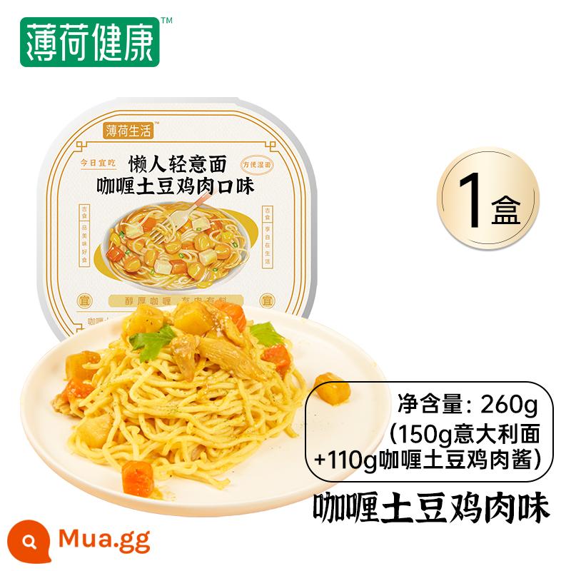 Mint Healthy Home Spaghetti Pasta Nấu ăn miễn phí Đồ ăn nhanh cho người lười Mì ăn liền ít chất béo Mì ăn liền Sốt thịt cà chua Mì hộp - [Khoai tây cà ri] 1 hộp