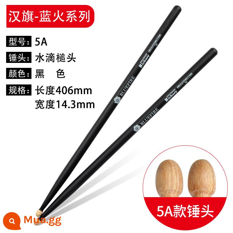 Han Brand Drum Stick Blue Fire 5A kệ Drummo 5BH Peach Wood Children Hun Hanqi Drum Stick chuyên nghiệp Gỗ Solid 7A - Đen 5A