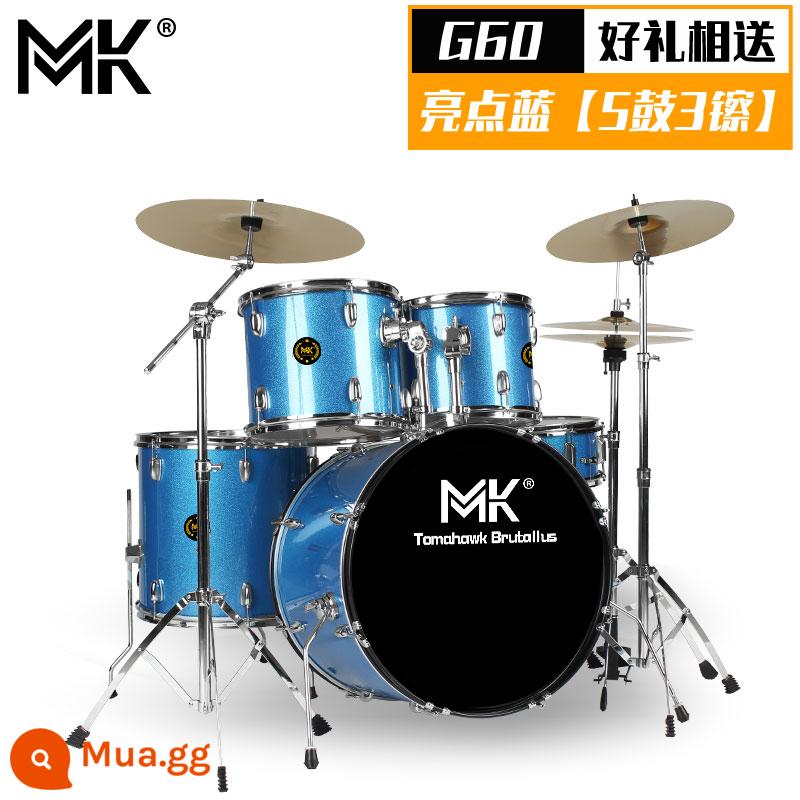 Bộ trống MK dành cho người lớn trẻ em tại nhà trống jazz 5 trống 234 鑔 cho người mới bắt đầu thực hành kiểm tra hiệu suất chuyên nghiệp - G60 Highlight Blue [5 trống 3 锔]