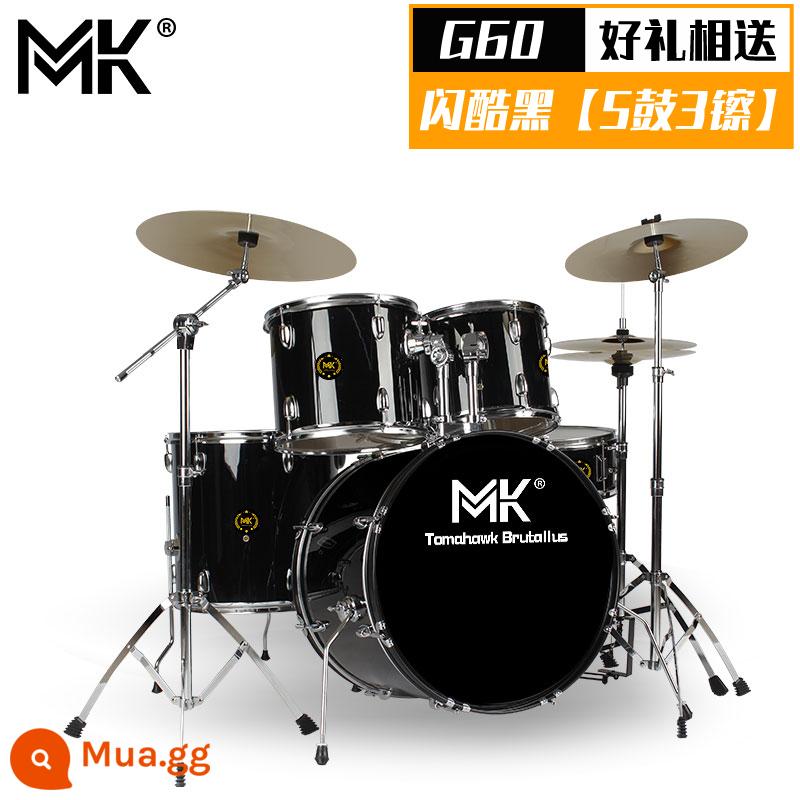 Bộ trống MK dành cho người lớn trẻ em tại nhà trống jazz 5 trống 234 鑔 cho người mới bắt đầu thực hành kiểm tra hiệu suất chuyên nghiệp - G60 flash màu đen ngầu [5 trống 3 锔]