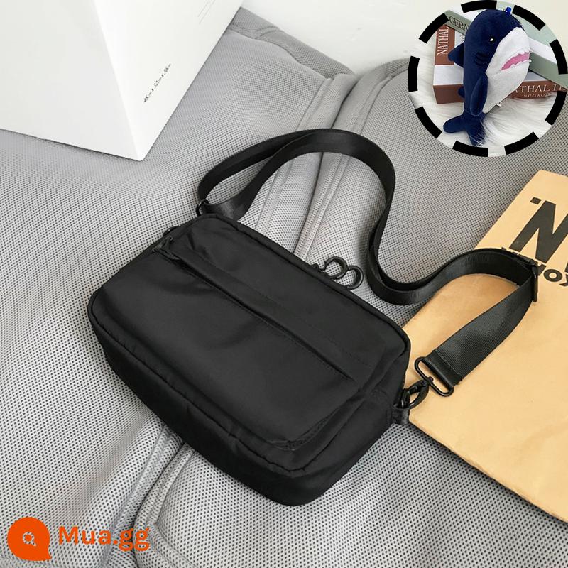 Túi satchel túi đeo chéo thông thường cho nam túi đeo vai ins thương hiệu hợp thời trang túi treo học sinh túi nhỏ xu hướng đường phố túi xách Nhật Bản - cá mập đen lớn