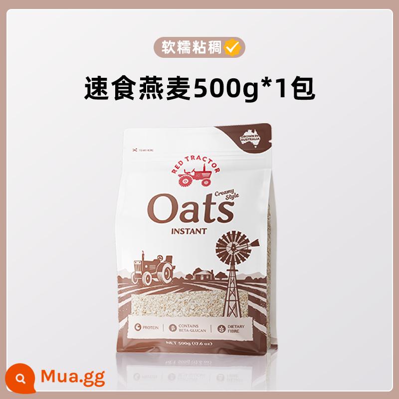 Máy kéo đỏ Úc nhập khẩu hạt chia yến mạch nguyên chất ăn sáng pha sẵn thức uống bột yến mạch hương vị nguyên bản bột yến mạch 500g - Yến mạch ăn liền 500g [mềm, dẻo và dính]