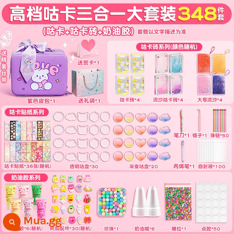 Quicksand Guka Brick Set Quicksand Guka Bricks Gula Brick Card Guka Kuka Mahjong Is Not Gu Gu Gu Bu Gu Gu Gu Gu Gu Ku Ku Card và Sticker Chuck Card Magnet cho Girls and Children - ⭐[Bộ Junior] Trọn bộ thẻ gạch + bộ thẻ goo kem (túi da tím)