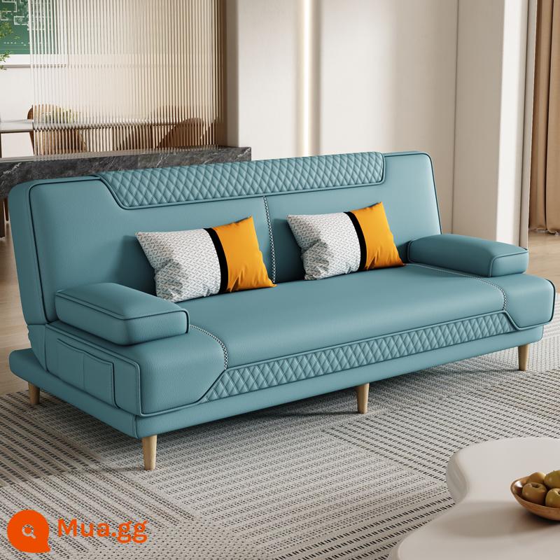 Sofa giường gấp đa năng đa năng căn hộ nhỏ đơn giản mèo cào da phòng khách nhà căn hộ người lười biếng có thể nằm xuống và ngủ - [Đầy màu sắc] Da mèo cào ●Xanh nhạt