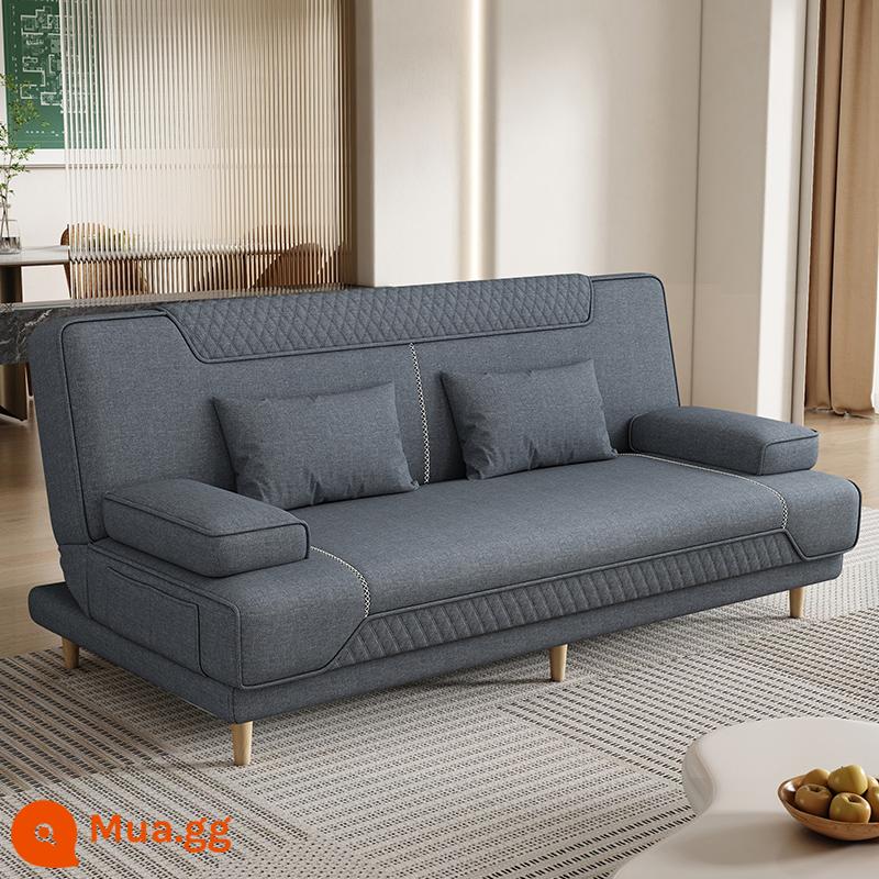 Sofa giường gấp đa năng đa năng căn hộ nhỏ đơn giản mèo cào da phòng khách nhà căn hộ người lười biếng có thể nằm xuống và ngủ - [Đầy màu sắc] Vải lanh màu xám đậm