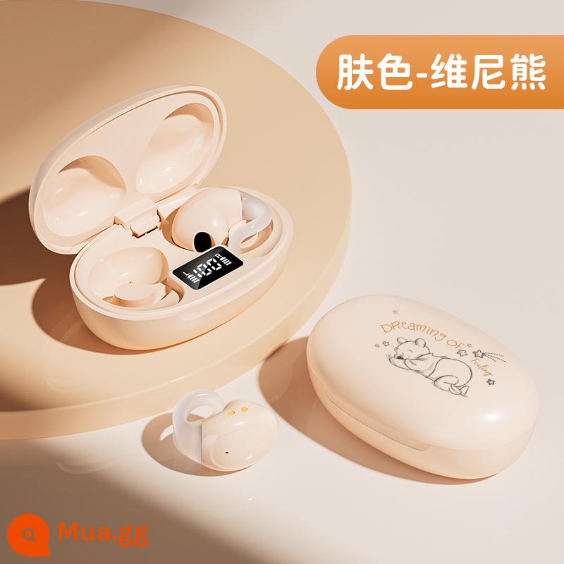 Tai nghe Bluetooth Disney không dây Kẹp thể thao Giảm tiếng ồn dẫn truyền xương Không phải trong tai Thích hợp cho Huawei Apple Xiaomi - [Phiên bản cao cấp - Màu da Winnie the Pooh] Hiển thị pin★Dolby Toàn cảnh xung quanh★Cuộc gọi HD