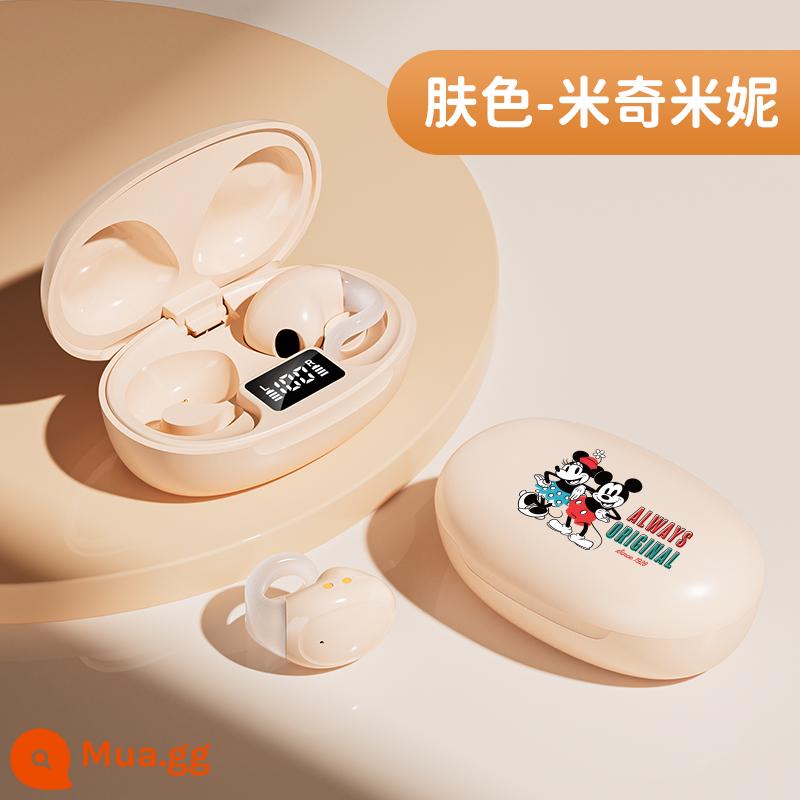 Tai nghe Bluetooth Disney không dây Kẹp thể thao Giảm tiếng ồn dẫn truyền xương Không phải trong tai Thích hợp cho Huawei Apple Xiaomi - [Phiên bản cao cấp - Màu da Mickey và Minnie] Hiển thị pin★Dolby Toàn cảnh xung quanh★Cuộc gọi HD