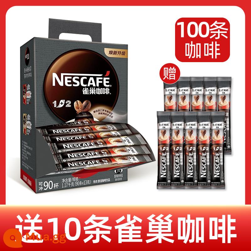 Nestle cà phê espresso sinh viên ba trong một sảng khoái bột cà phê hòa tan Nestle 90 cà phê nhân viên cửa hàng hàng đầu chính thức - (Tặng 10 thanh cà phê espresso) Hộp 90 thanh Nestlé espresso