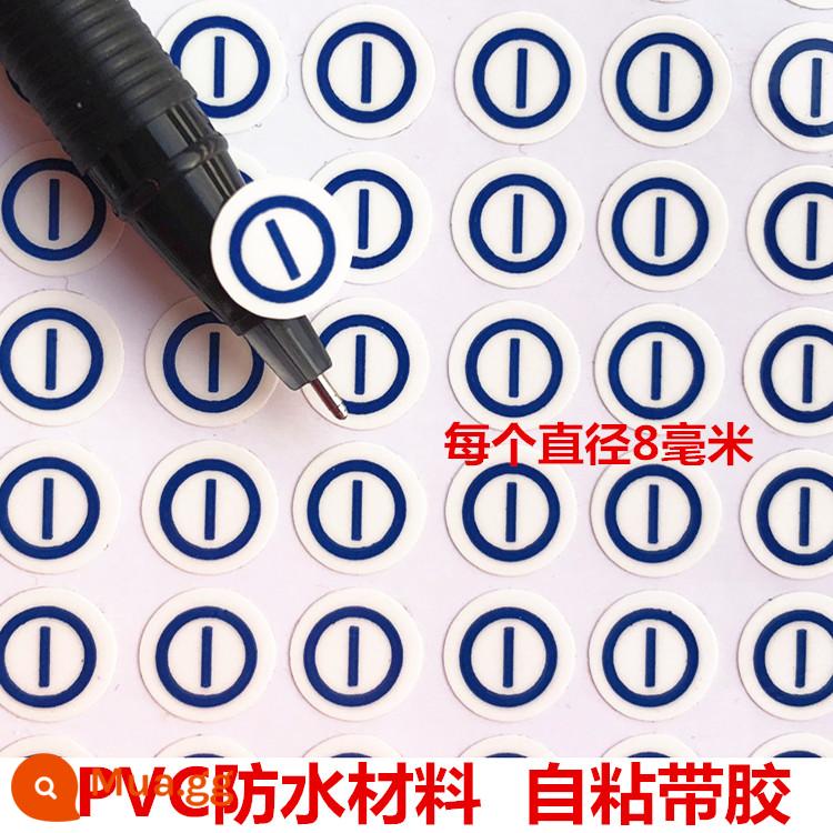 NHỰA PVC cực dương và cực âm nhãn dấu tròn nhận dạng nguồn pin dấu cộng và dấu trừ nhãn dán tự dính nhãn xe hơi tự dính chống thấm nước - Cực âm 8 mm 180 chiếc mỗi tờ