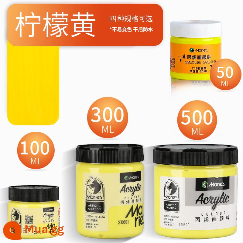 Sơn acrylic thương hiệu Marley 500ml chai lớn trắng đen 300 vàng sơn tường đặc biệt chống nước pha loãng sơn thuốc nhuộm tranh tường vẽ tay màu không phai graffiti kem chống nắng trẻ em tự làm - màu vàng chanh/mới