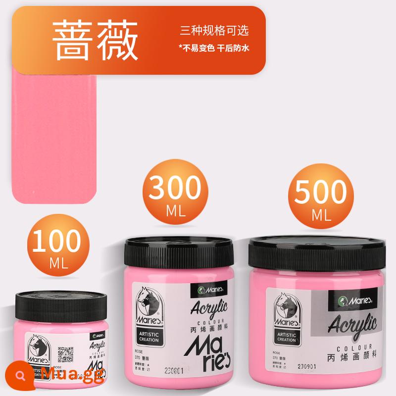 Sơn acrylic thương hiệu Marley 500ml chai lớn trắng đen 300 vàng sơn tường đặc biệt chống nước pha loãng sơn thuốc nhuộm tranh tường vẽ tay màu không phai graffiti kem chống nắng trẻ em tự làm - hoa hồng/mới