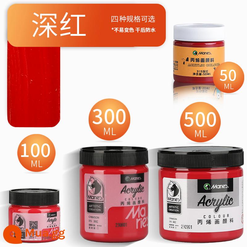 Sơn acrylic thương hiệu Marley 500ml chai lớn trắng đen 300 vàng sơn tường đặc biệt chống nước pha loãng sơn thuốc nhuộm tranh tường vẽ tay màu không phai graffiti kem chống nắng trẻ em tự làm - màu đỏ đậm/mới