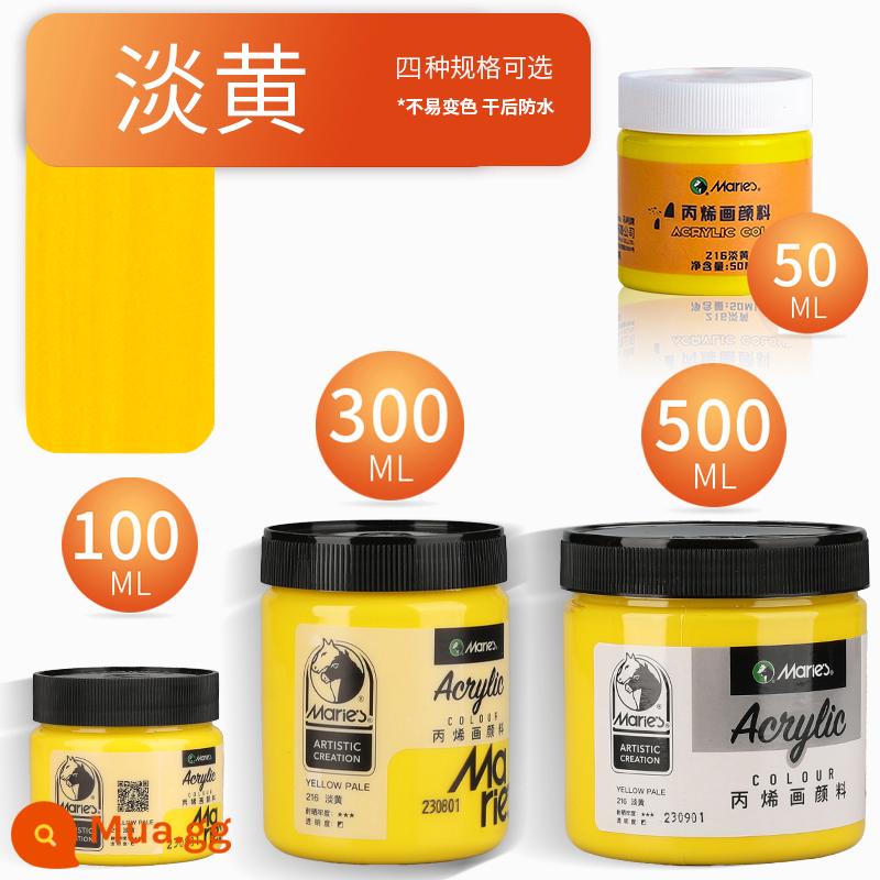 Sơn acrylic thương hiệu Marley 500ml chai lớn trắng đen 300 vàng sơn tường đặc biệt chống nước pha loãng sơn thuốc nhuộm tranh tường vẽ tay màu không phai graffiti kem chống nắng trẻ em tự làm - màu vàng nhạt/mới