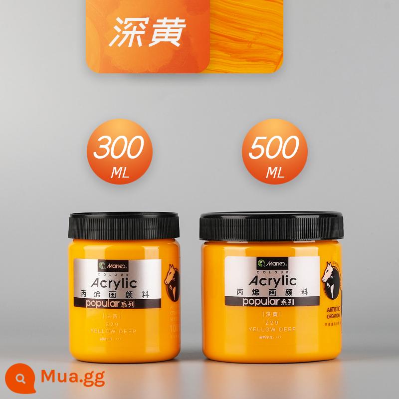 Sơn acrylic thương hiệu Marley 500ml chai lớn trắng đen 300 vàng sơn tường đặc biệt chống nước pha loãng sơn thuốc nhuộm tranh tường vẽ tay màu không phai graffiti kem chống nắng trẻ em tự làm - màu vàng đậm/mới