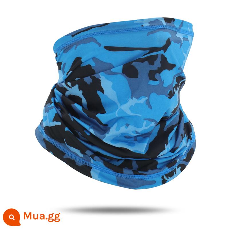 Mặt Nạ Chống Nắng Băng Lụa Băng Đô Cài Tóc Turban Gọng Nam Cổ Bao Mùa Hè Khăn Choàng Cổ Thể Thao Ngoài Trời Xe Đạp Mặt Khăn Đi Thiết Bị - Sữa Ice Silk Style-Xanh biển [1 gói]