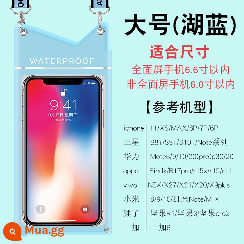 Thích hợp cho túi chống nước điện thoại di động Huawei Mate40Pro30X2E20 với vỏ lặn trong suốt màn hình cảm ứng để giao hàng - Lớn [Xanh nhạt]