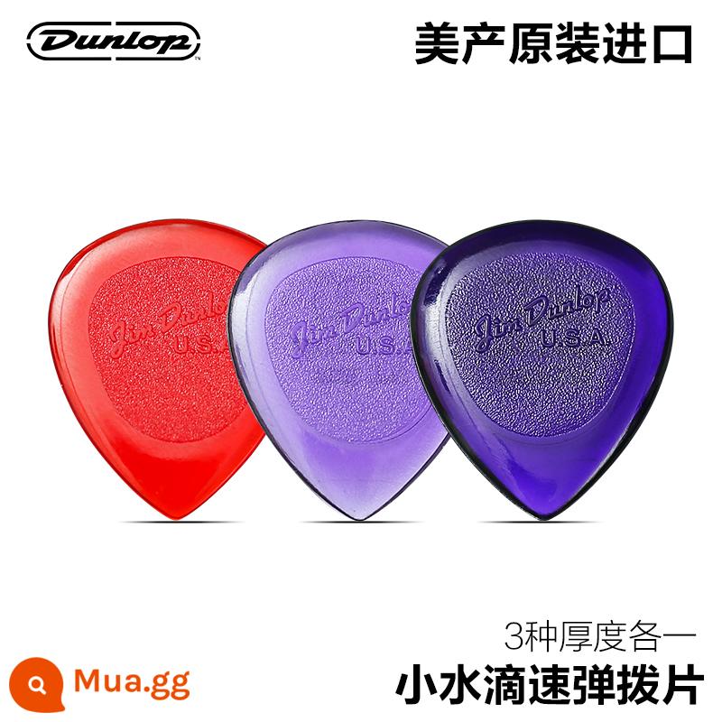 Dunlop Dunlop Điện Acoustic Plectrum Jazz Bass Lớn Tam Giác Nhỏ Giọt Nước Dân Gian Đàn Guitar Quét Dây Chống trơn trượt - Những giọt nước nhỏ, mỗi giọt có ba độ dày