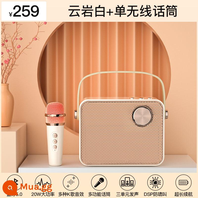 Changhong K2 Micro Micro Âm Thanh Gia Đình KTV Hát Quốc Gia K Bài Hát Đặc Biệt Một Trẻ Em Bé Bluetooth Không Dây - Mây Trắng + Micro Không Dây Đơn