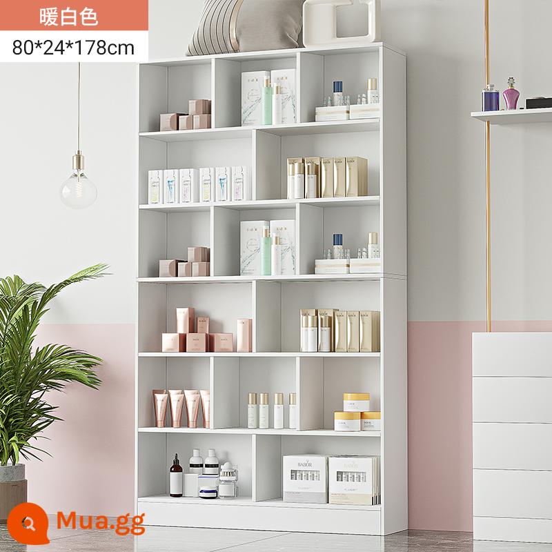 Tủ trưng bày mỹ phẩm làm đẹp đơn giản tủ trưng bày sản phẩm kệ trưng bày shop chăm sóc móng tay trưng bày shop mẹ và bé container - 80cm trắng ấm