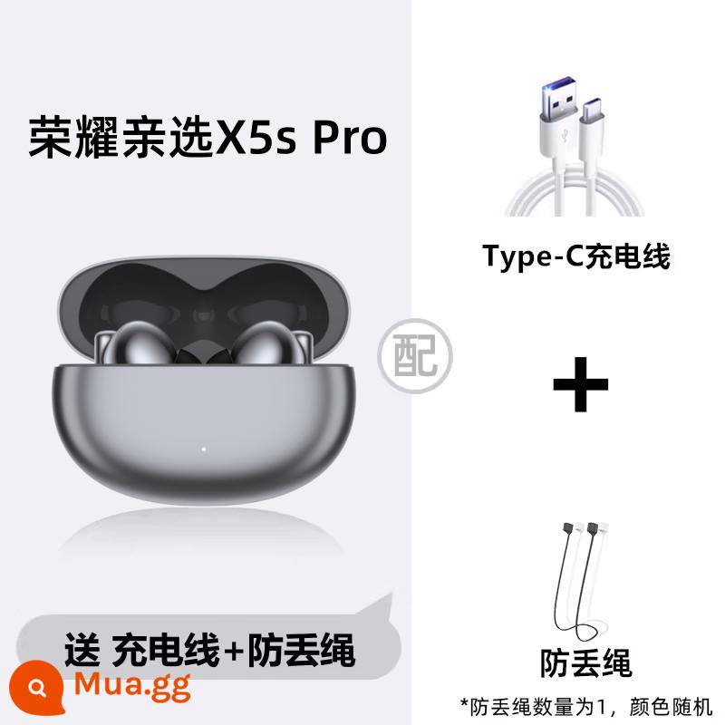 Danh dự Chọn tai nghe tai nghe X3 Tai -in -Ear Active Nois - Phiên bản nâng cấp của X5s Pro [Titanium Silver] tặng kèm cáp sạc + dây chống thất lạc