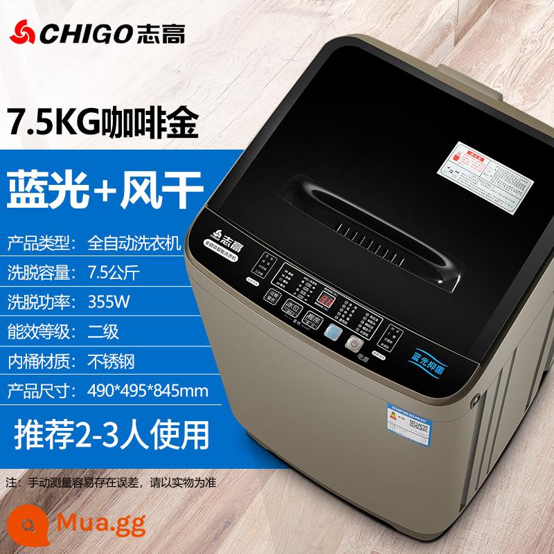 Zhigao 7.5/8,5 kg Máy giặt đầy đủ -Nội thất cho thuê ký túc xá nhỏ trẻ em cho trẻ em - ⒎⒌kg vàng xanh phơi khô