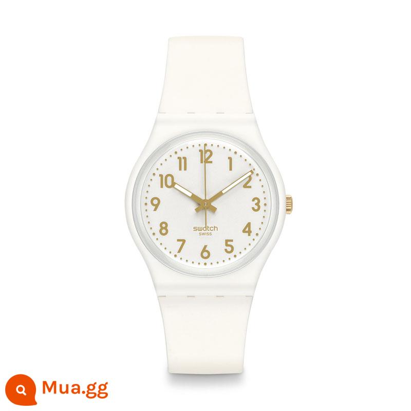 Swatch Đồng hồ Swatch Swiss Đồng hồ nữ Đồng hồ đeo tay nam đơn giản Đồng hồ thạch anh cặp đôi chống nước - Giám mục trắng 2.0 SO28W106-S14