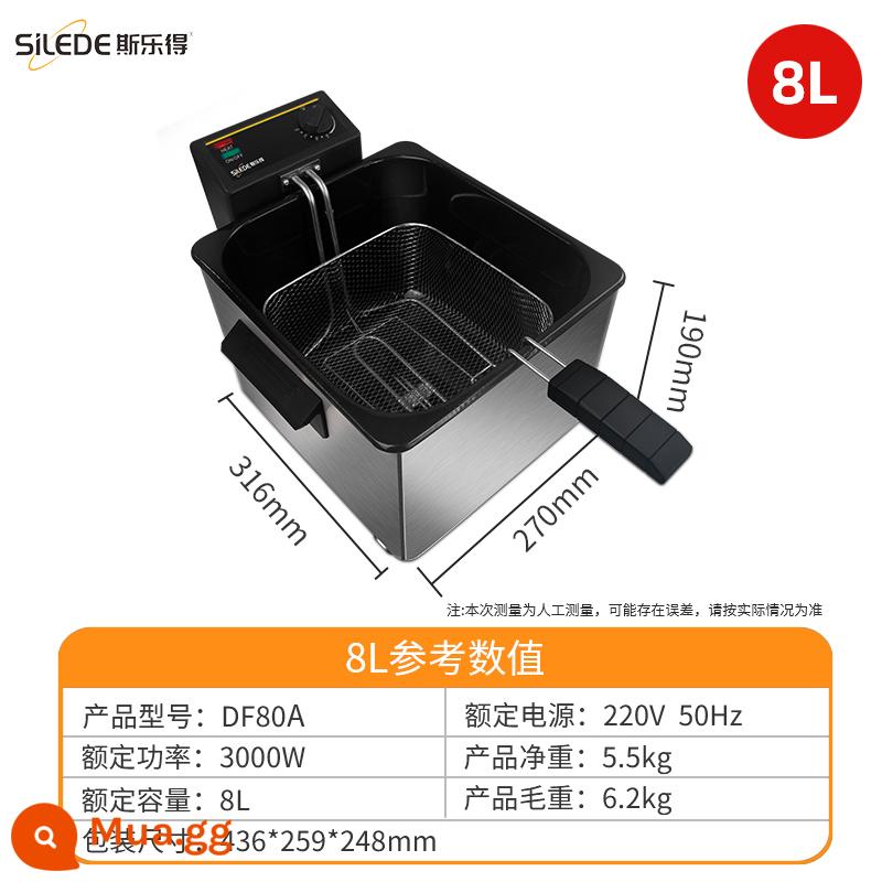 Slade Fryer Hộ Gia Đình Nhỏ Electric Fryer Electric Fryer Thương Mại Chuỗi Chiên Khoai Tây Chiên Fryer Mini Fryer - Nồi trong tráng men 8L chiên được cả con gà