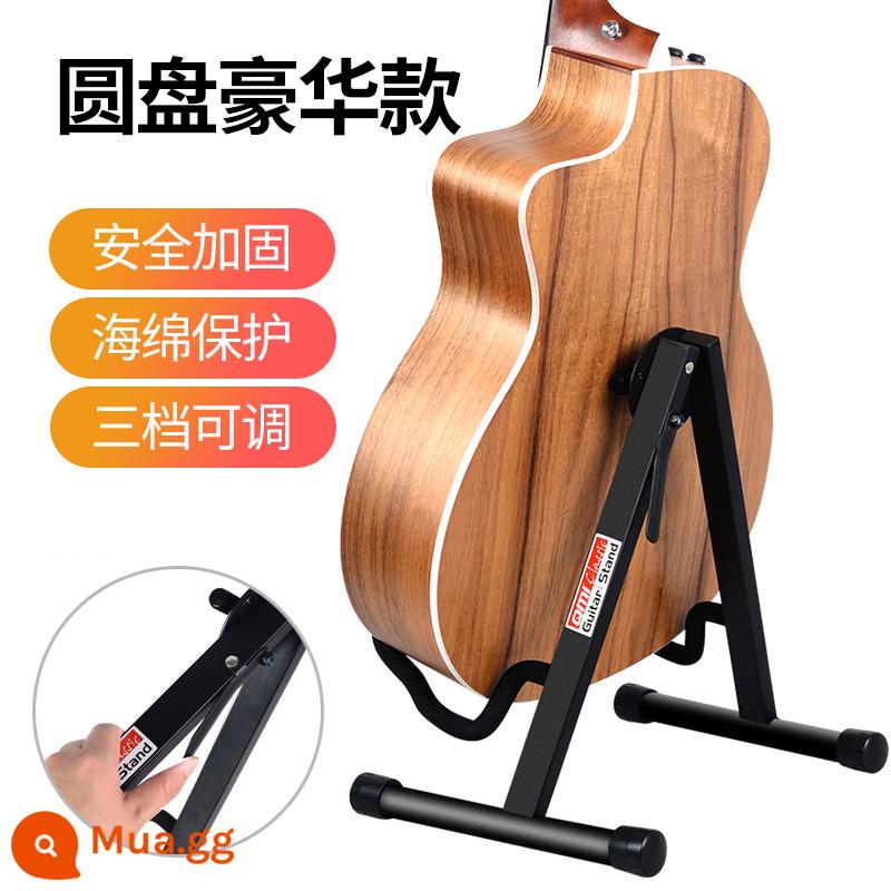 Giá đỡ đàn guitar hình chữ A bằng kim loại, giá đỡ đàn guitar điện dân gian gấp dọc, giá đỡ đàn violin phổ thông bass sàn - [Mẫu đĩa cao cấp] Đen