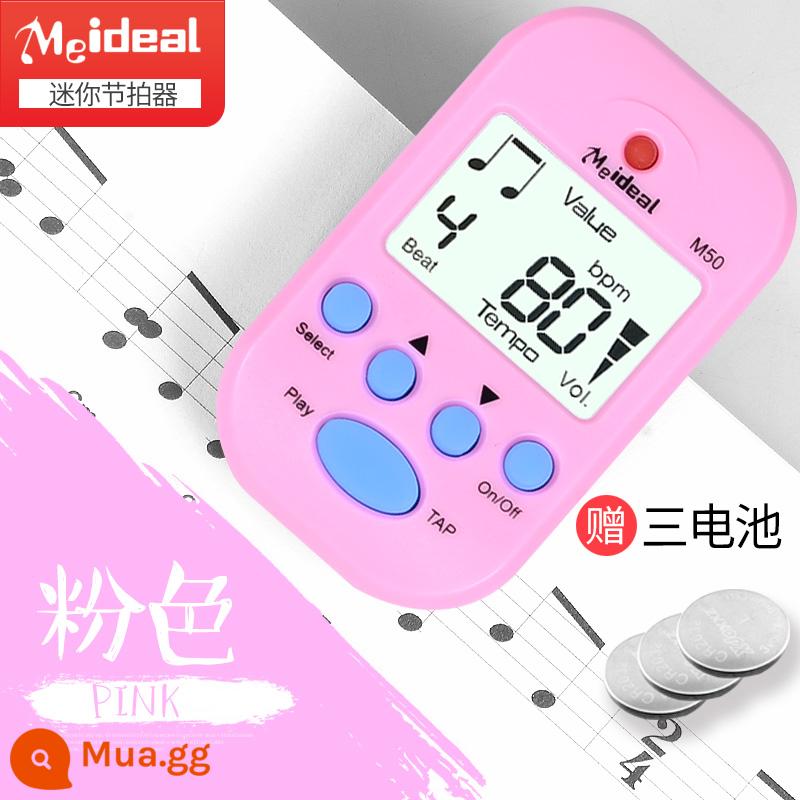 Tuyệt Vời Sĩ M50 Mini Máy Nhịp Nhạc Cụ Điện Tử Đa Năng Máy Nhịp Đàn Piano Đàn Violin Guzheng Nhịp Điệu - Hồng/miễn phí 3 pin