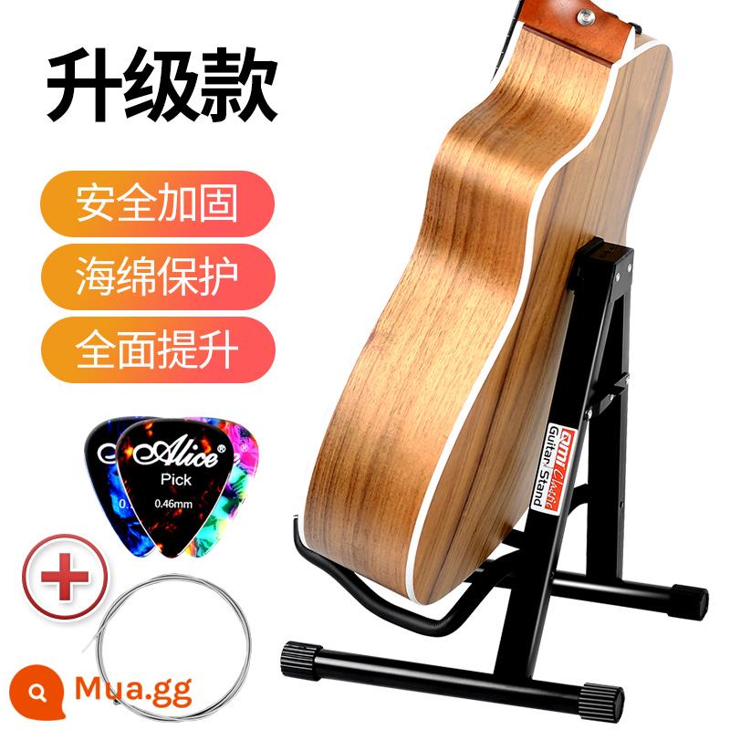 Giá đỡ đàn guitar hình chữ A bằng kim loại, giá đỡ đàn guitar điện dân gian gấp dọc, giá đỡ đàn violin phổ thông bass sàn - [Mẫu nâng cấp] Đen + 1 dây 3 phím