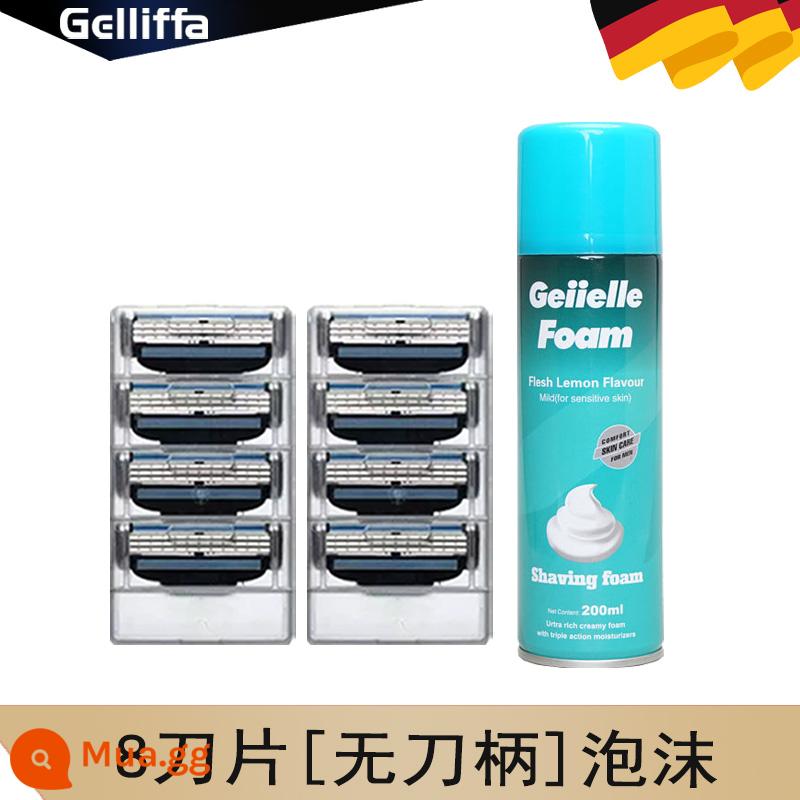 Geely tốc độ gió 3 đa năng Sharp ba lớp lưỡi dao cạo thủ công dao cạo đầu cạo râu kệ để dao - [Không có giá đỡ dao] 8 lưỡi + xốp