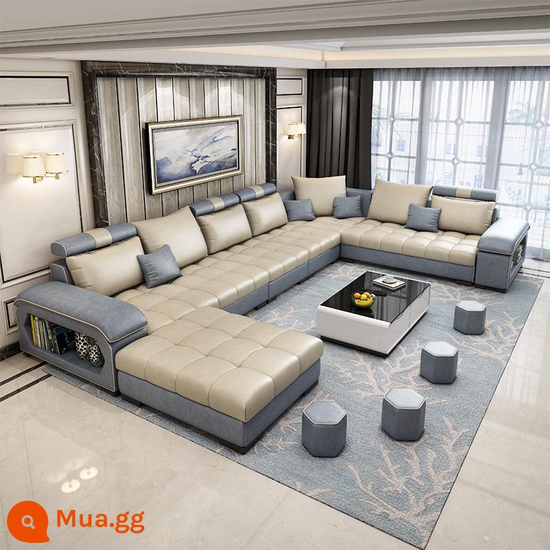 Sofa vải đơn giản hiện đại căn hộ lớn nhỏ phòng khách Bắc Âu công nghệ cao su Sofa vải 2023 kết hợp mới - Phong cách màu be (vải công nghệ nano)