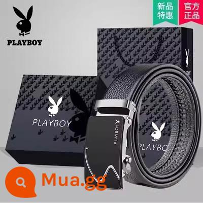 Playboy Thắt Lưng Nam Da Thật Chính Hãng Da Khóa Tự Động Đa Năng Dây Mới Cao Cấp Hộp Quà Tặng Da Bò Hợp Thời Trang Quần Dây - Hộp quà màu bạc kiểu S nổ, da bò hai lớp