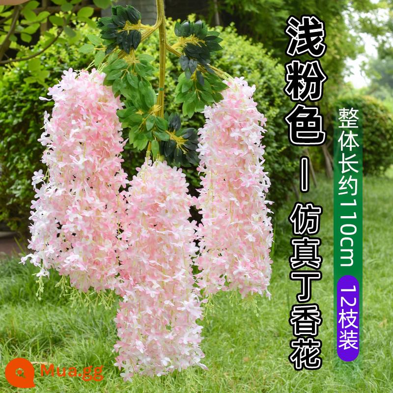 Mô phỏng Wisteria hoa hoa giả tím treo trần hoa cây nho trong nhà trang trí đám cưới mây nhựa dải hoa cây nho - Bột ánh sáng hoa tử đằng mật mã mới (6 miếng)