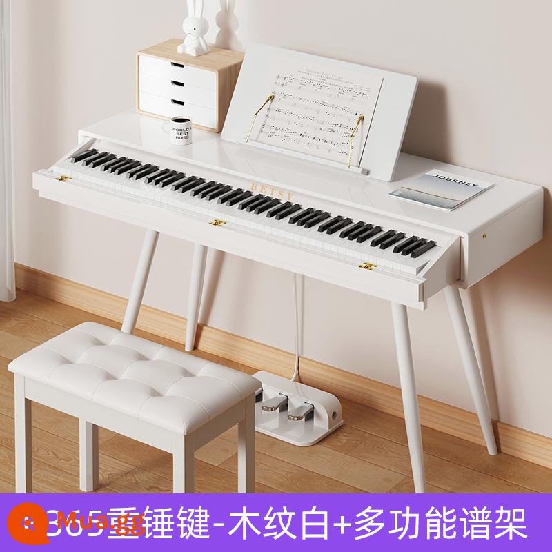 Hong Kong betsy Becky B365 đàn piano điện tử búa nặng 88 phím dành cho người mới bắt đầu để bàn đàn piano điện tử - Phím B365 Heavy Hammer - Màu Trắng Vân Gỗ + Chân Nhạc Đa Năng