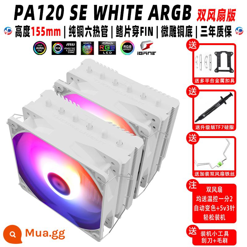 Limin PA120 SE màu trắng đen Argb Tháp kép AM4 Fan trắng không khí -bộ tản nhiệt CPU - PA120 SE WHITE ARGB phiên bản mới