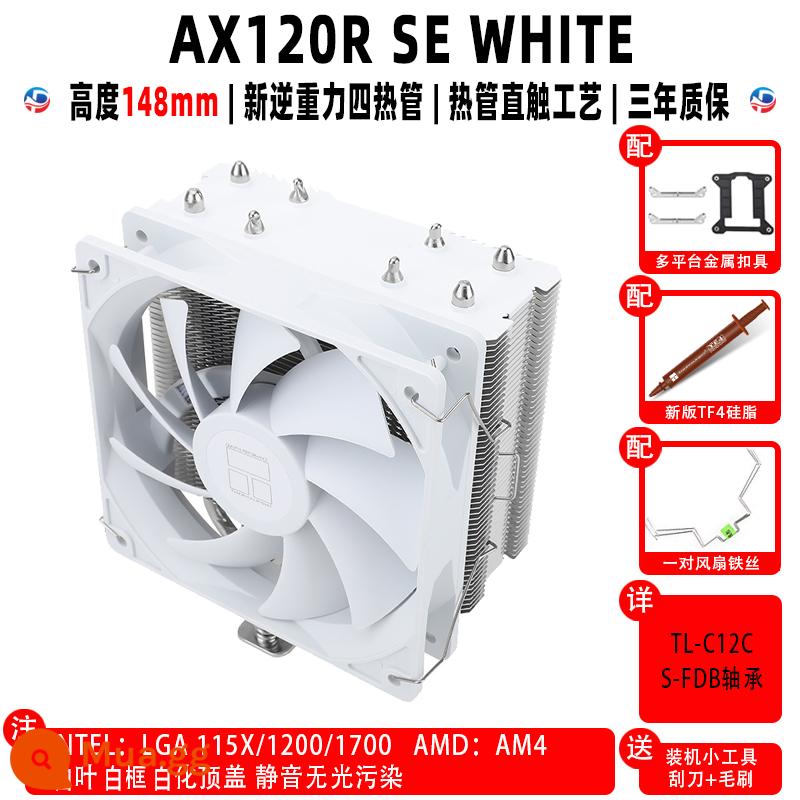 Limin AX120R SE AS120 AK120 PLUS TRẮNG ARGB vỏ chính CPU tản nhiệt máy tính - AX120R SE WHITE phiên bản mới kèm TF4 + nạo + cọ