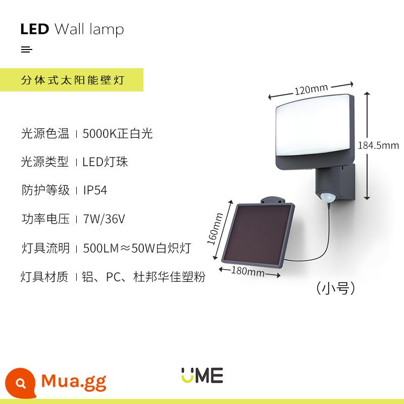 UME Sáng Tạo Đèn Năng Lượng Mặt Trời Hộ Gia Đình Ngoài Trời Siêu Sáng Chống Thấm Nước Đèn Sân Vườn Đèn Tường Đèn Đường Đèn LED Cảm Ứng Ánh Sáng - Đèn pha mới (kích thước nhỏ)