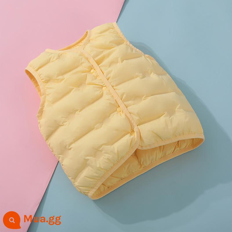 Áo vest trẻ em nhẹ và mỏng Yalu Áo lót trẻ em vừa và lớn Áo lót trẻ em bé trai và bé gái Mặc ngoài mùa thu đông - Màu vàng—Phiên bản nhiều lớp