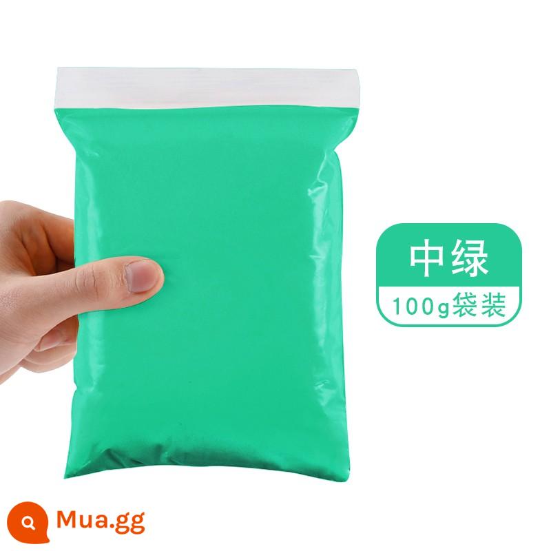 Đất siêu nhẹ 500g màu bùn túi lớn tự làm gương handmade không gian bùn plasticine đất sét nhẹ gói lớn 500g - Xanh vừa 100g