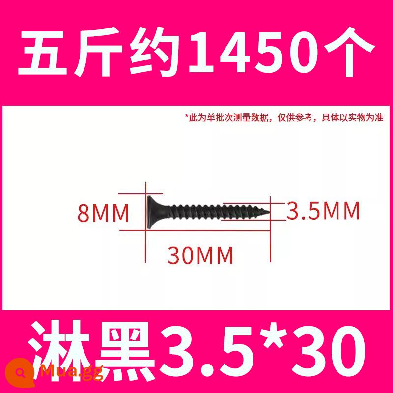 Số lượng lớn màu đen cường độ cao vách thạch cao móng tay Vít tự tháo tấm thạch cao chéo đầu phẳng tự gõ ốc vít gỗ M3.5mm - 3,5 * 30mm (khoảng 1450 miếng cho 5 pound)